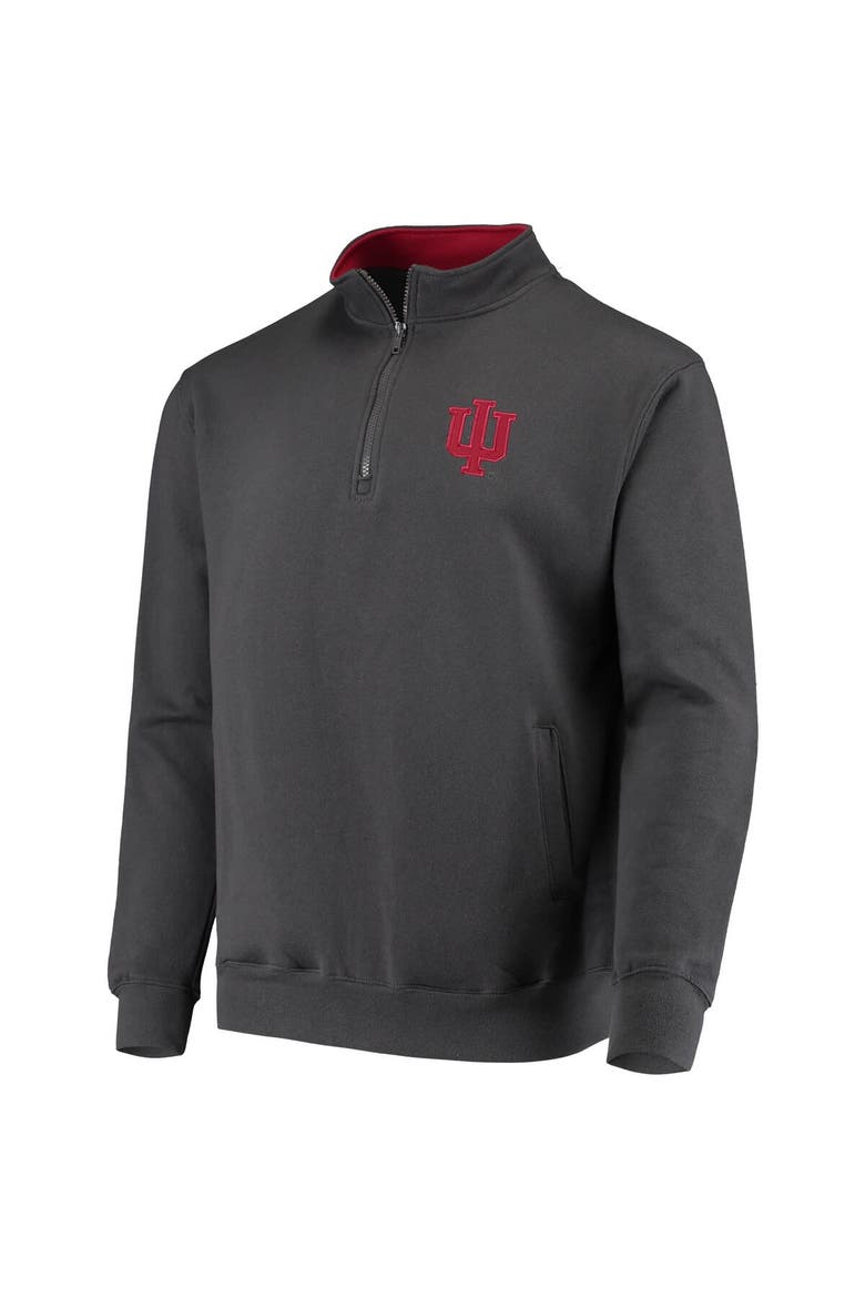 Men's Colosseum Charcoal Indiana Hoosiers Tortugas Logo Quarter-Zip Pullover Jacket, Alternate, color, Charcoal