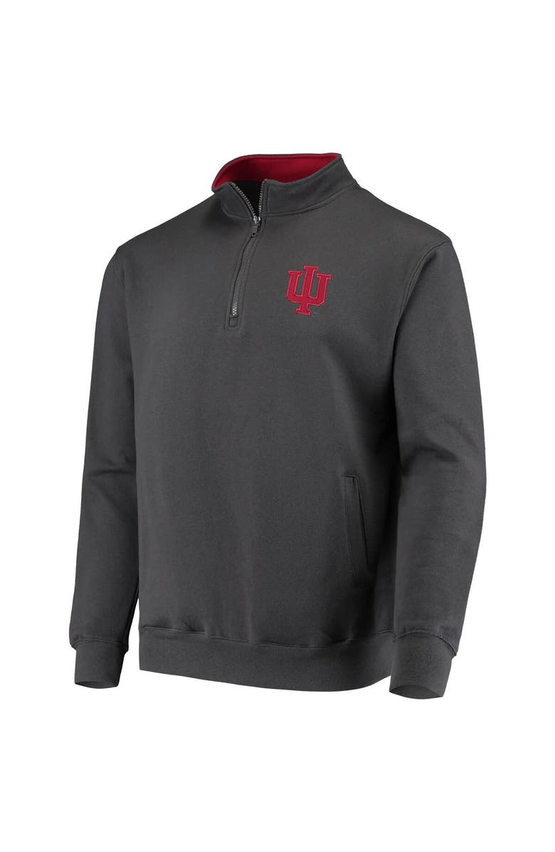 COLOSSEUM Men's Colosseum Charcoal Indiana Hoosiers Tortugas Logo Quarter-Zip Pullover Jacket, Alternate, color, Charcoal