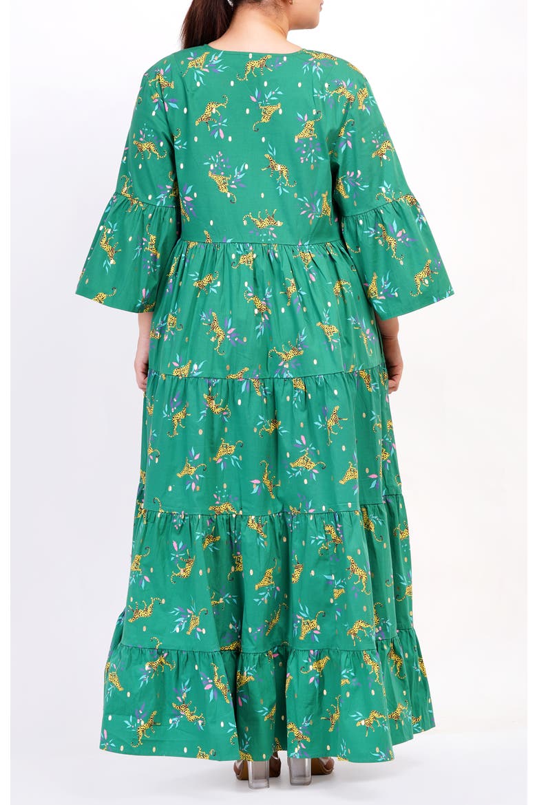 Sariah Poplin Maxi Dress, Alternate, color, Lucky Cheetah Verdant Green
