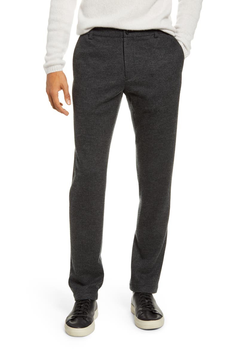 Slim Fit Wool Blend Knit Pants, Main, color, HEATHERED CHARCOAL