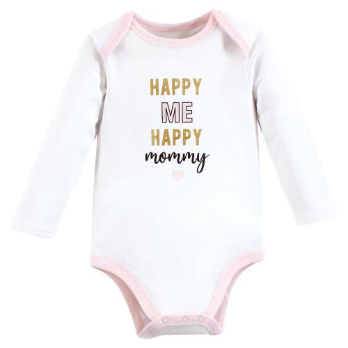 Hudson Baby Infant Breathable Cotton Long-sleeve Bodysuit Bundle 3 Count In Pink