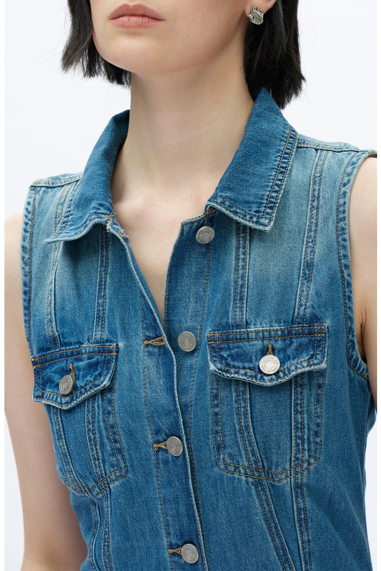 Sleeveless Denim Maxi Dress, Alternate, color, MEDIUM BLUE