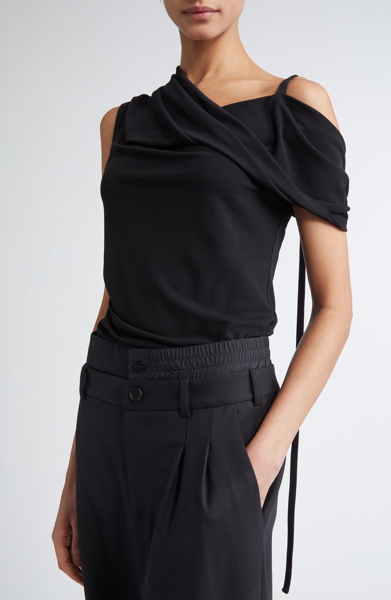 MONSE Asymmetric Drape Jersey Top, Alternate, color, 