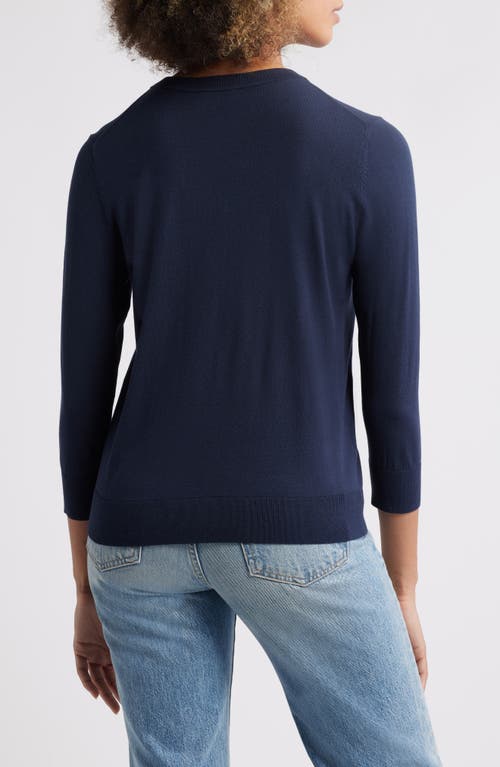 Shop Caslonr Caslon(r) Crewneck Cardigan In Navy Blazer