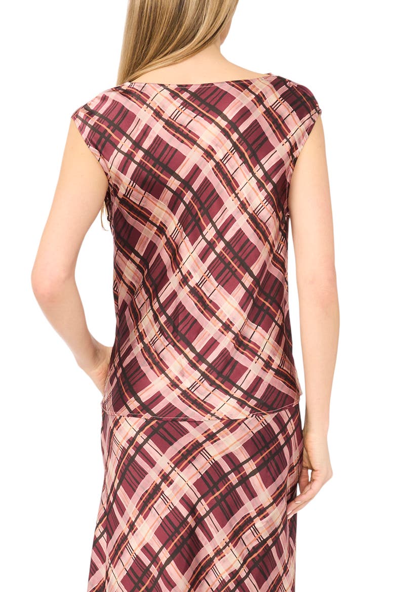 Analisa Cowl Neck Plaid Top, Alternate, color, TAWNY PORT