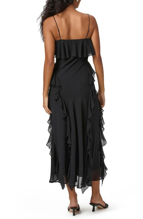 PAIGE PAIGE GIORGIO RUFFLE SILK MIDI DRESS