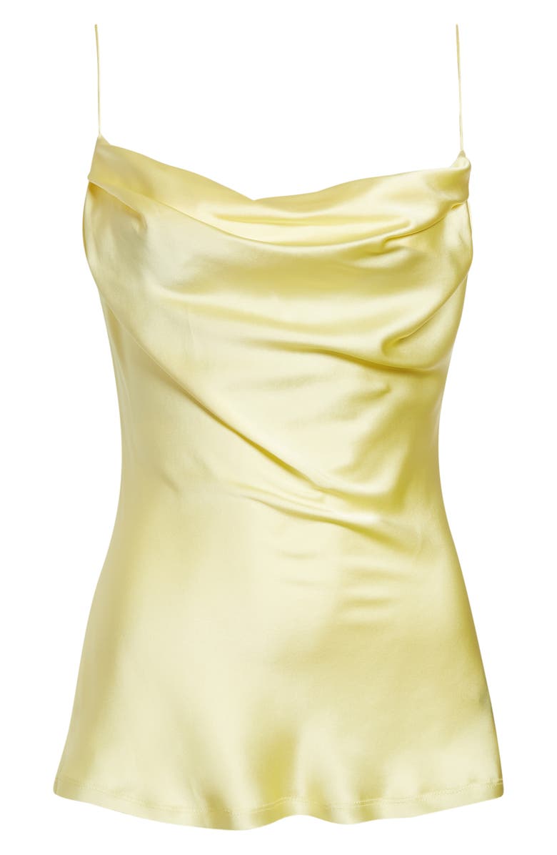 Balmain Thin Straps Silk Satin Camisole, Alternate, color, 1Gd Pale Yellow