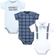Hudson Baby Little Soft Cotton All-in-One Outfits, Set of 3