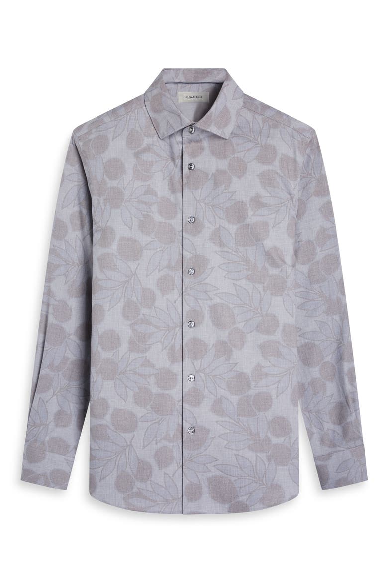 Axel Trim Fit Floral Cotton Button-Up Shirt, Alternate, color, PLATINUM