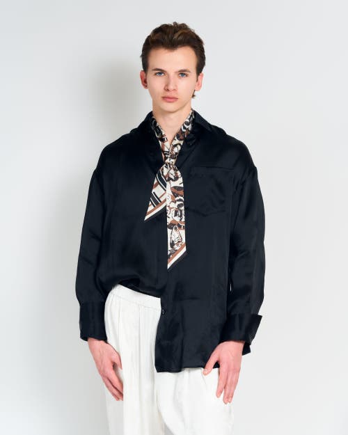 Lost Pattern Nyc Lost Pattern X Leatherology Silk Twill Skinny Scarf In Multi