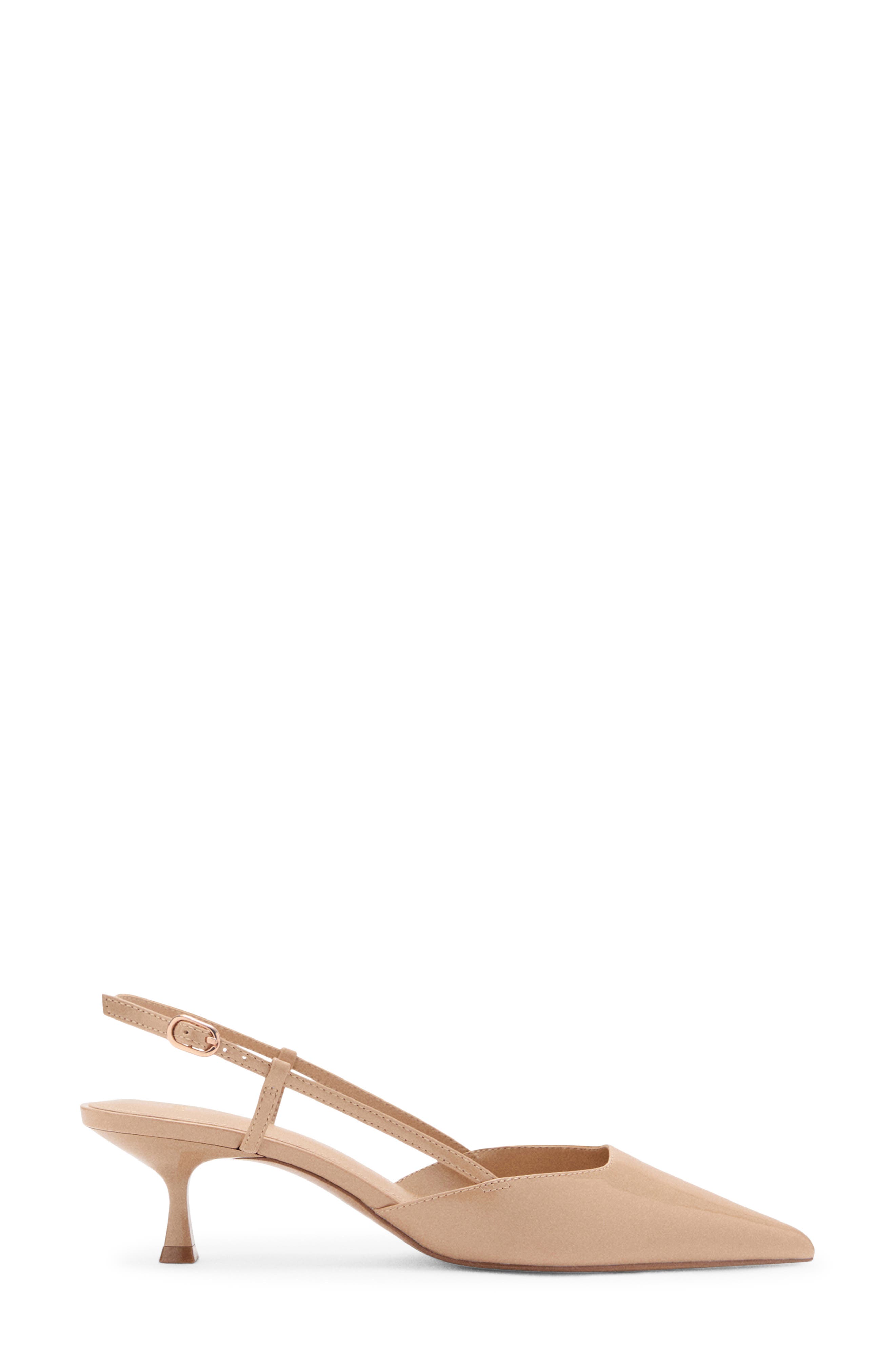 MANGO Slingback Pointed Toe Pump, Alternate, color, Beige