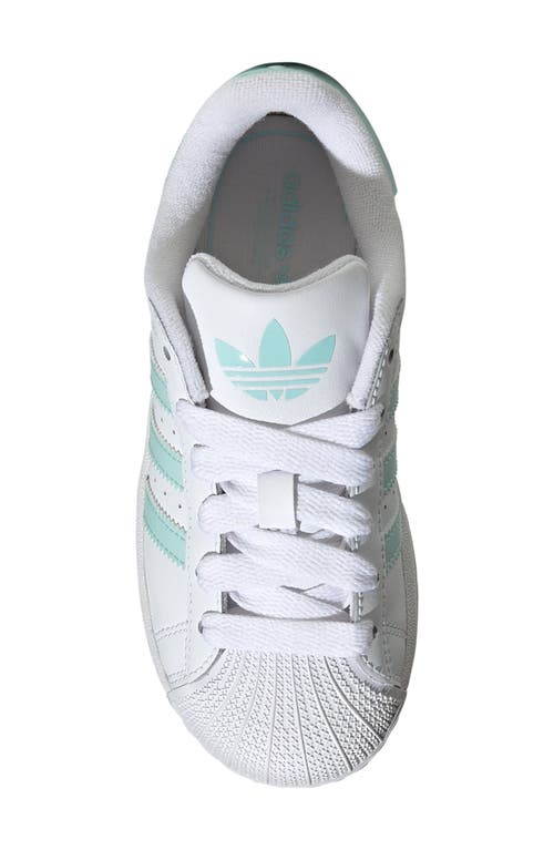 Adidas Originals Adidas Kids' Superstar Ii Sneaker In White/semi Flash Aqua