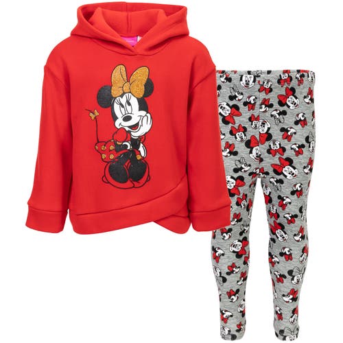 Disney Minnie Mouse Hoodie & Leggings Set In Red
