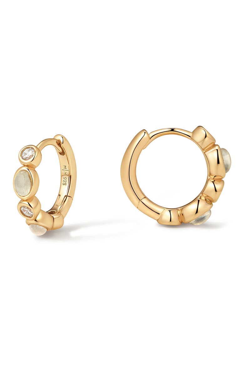 Aura Hoop Earrings, Main, color, GOLD VERMEIL/ CLEAR