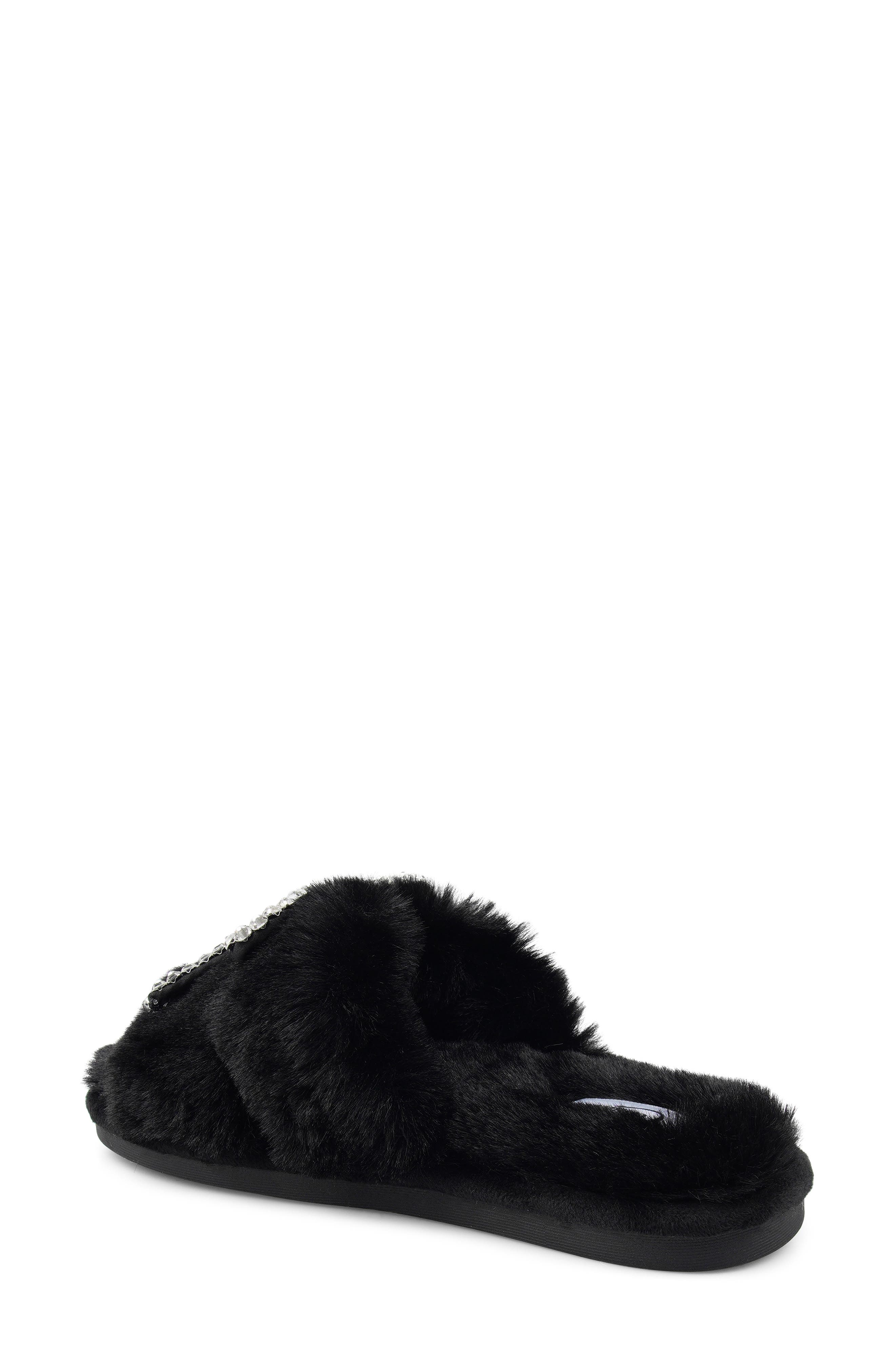 Franney Bow Embellished Faux Fur Slipper - image 2