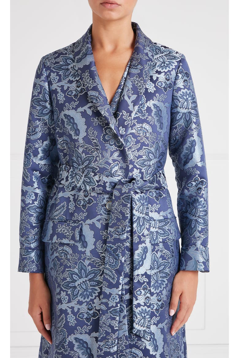 Francis Long Coat With Belt, Alternate, color, Navy