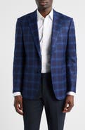 Emporio Armani Navy Windowpane Check Virgin Wool Sport Coat