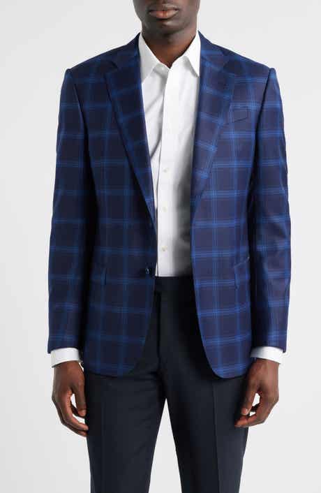 Navy Windowpane Check Virgin Wool Sport Coat