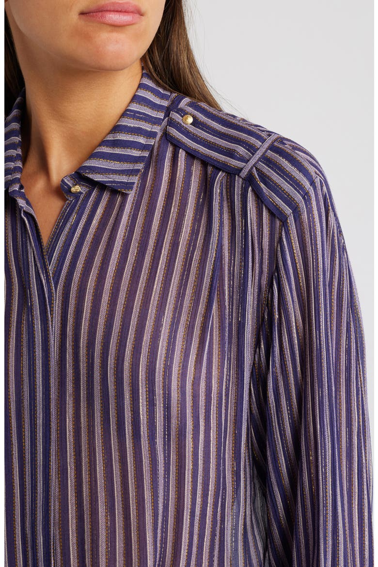 Ginger Metallic Stripe Shirt, Alternate, color, SUIT RAY