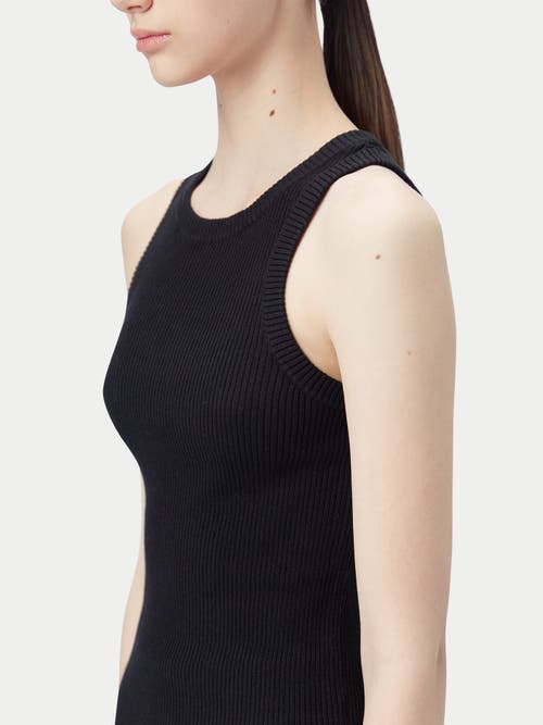 Gobi Mongolian Cashmere Cotton Silk Cashmere Tank Top In Black