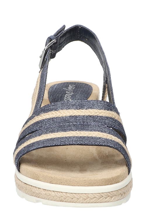 Easy Street Mel Espadrille Slingback Platform Wedge Sandal In Jeans