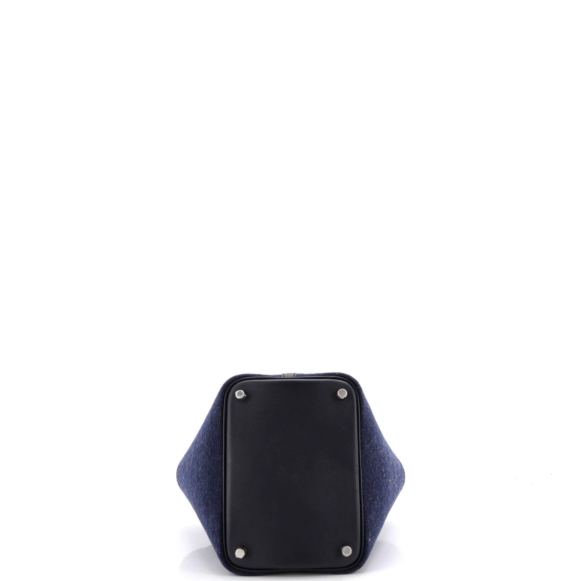 Pre-Owned Hermes Picotin Lock Bag Felt with Leather PM, Alternate, color, Bleu Nuit