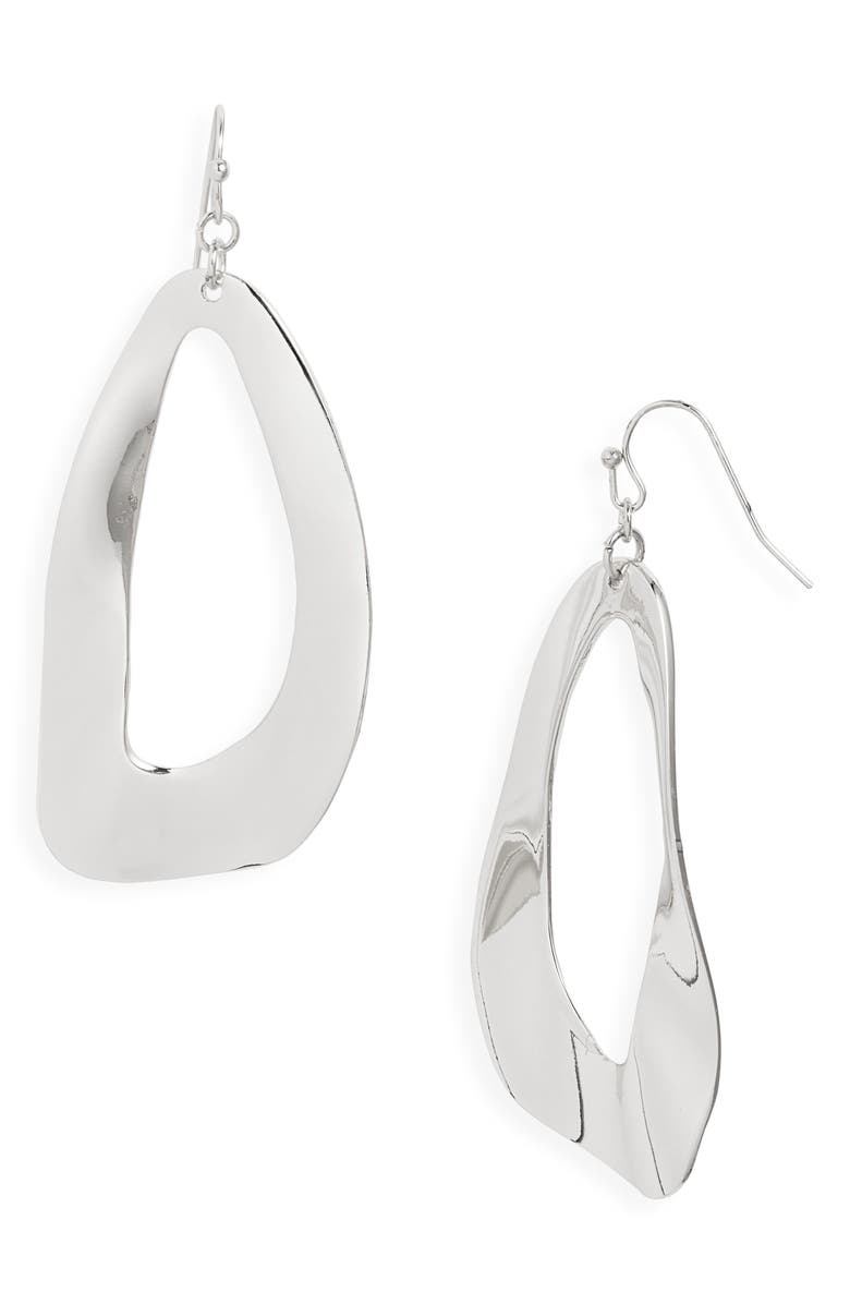 Nordstrom Organic Open Frontal Hoop Earrings, Main, color, Silver
