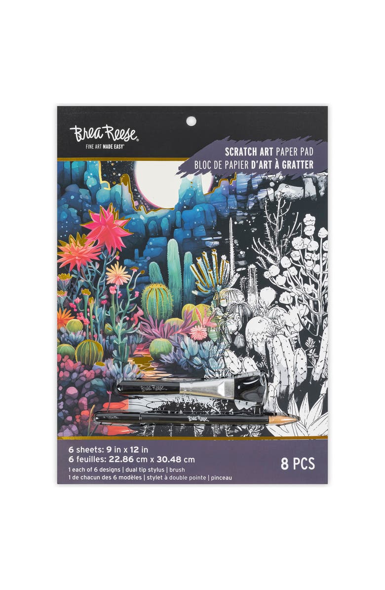 Brea Reese Scratch Art Paper Pad, Magical Vistas, Main, color, Multicolored