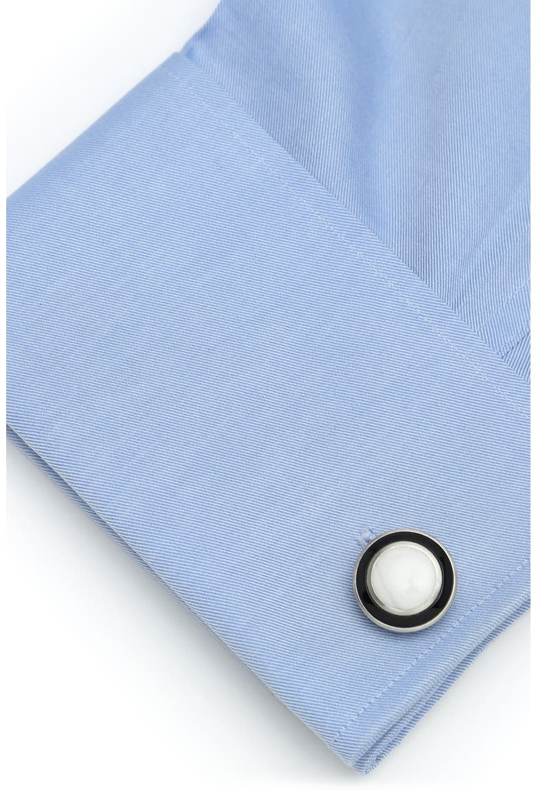 Jade & Onyx Cuff Links, Alternate, color, WHITE
