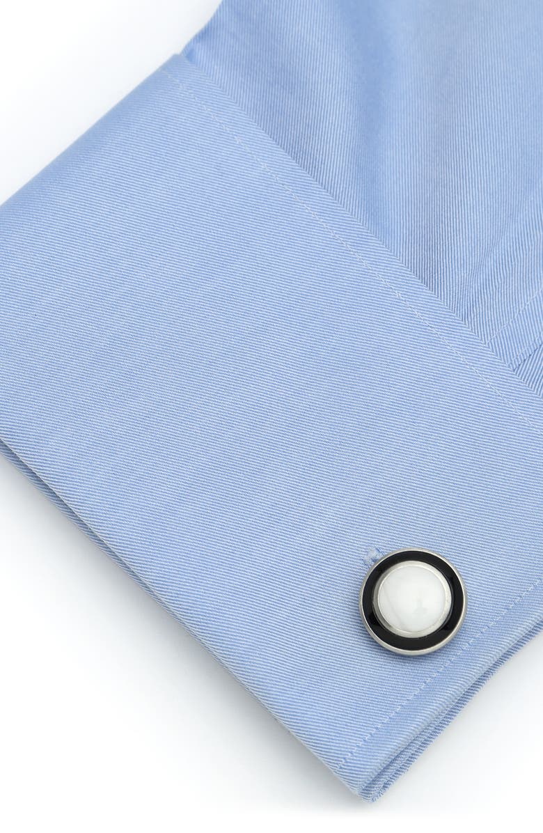 Cufflinks, Inc. Jade & Onyx Cuff Links, Alternate, color, White
