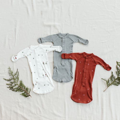 Goumikids Goumi 24 Hour Convertible Sleeper Baby Gown In Gray