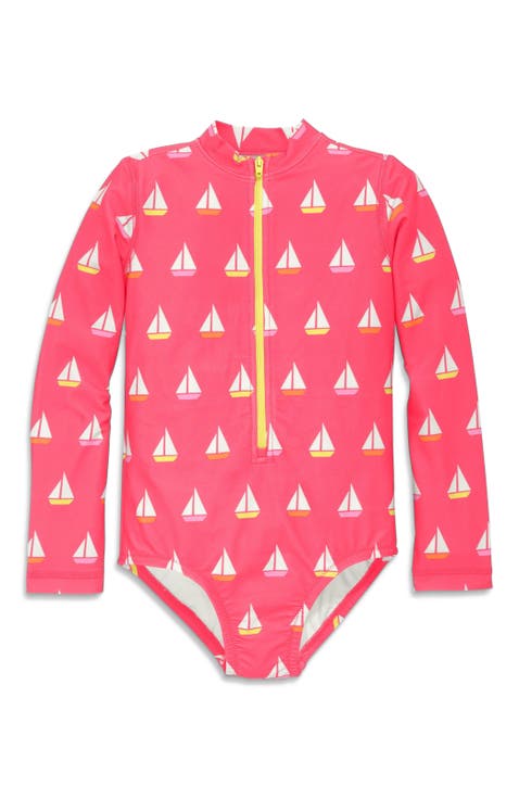 Kids Long Sleeve One-Piece Rash Guard (Toddler, Little Kid, Big Kid)