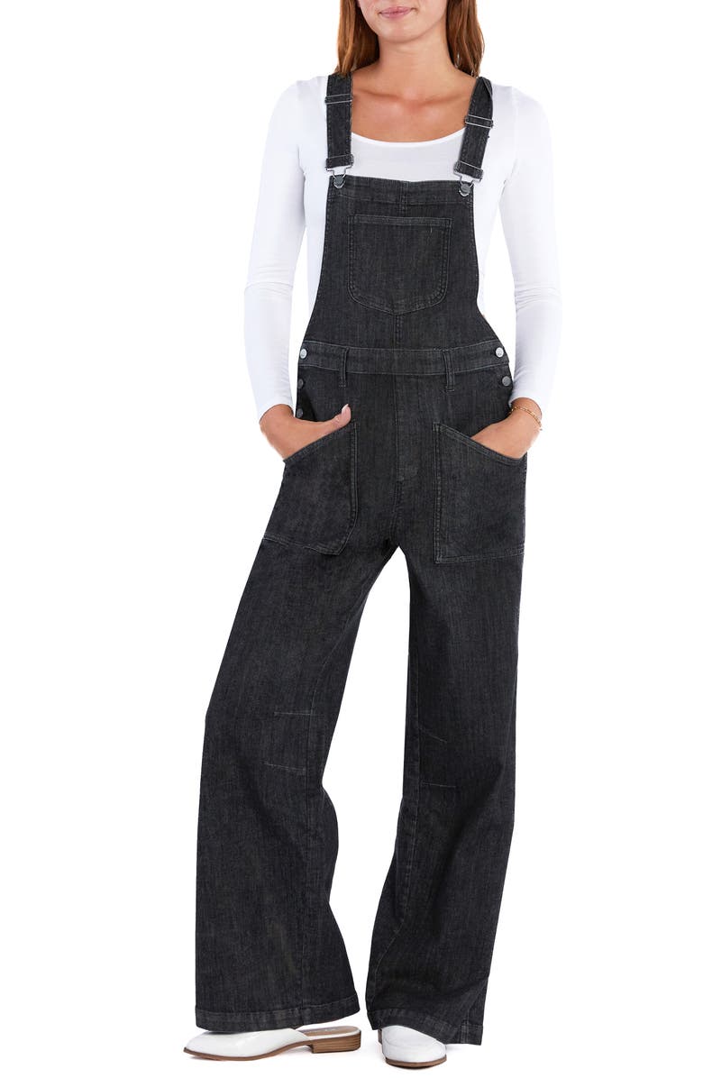 Wash Lab Denim Harriet Denim Overalls, Main, color, Smooth Grey
