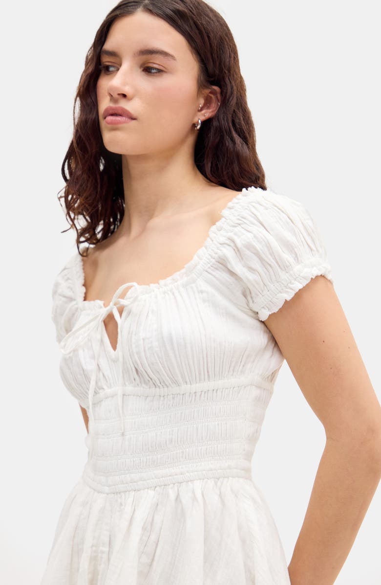 BDG Urban Outfitters Rowan Cap Sleeve Cotton Romper, Alternate, color, White