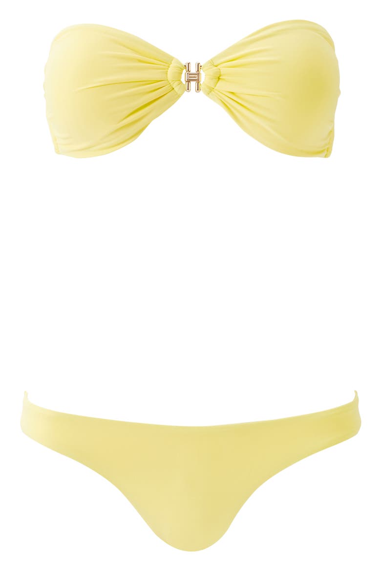 Istanbul Strapless Bikini Top, Alternate, color, YELLOW