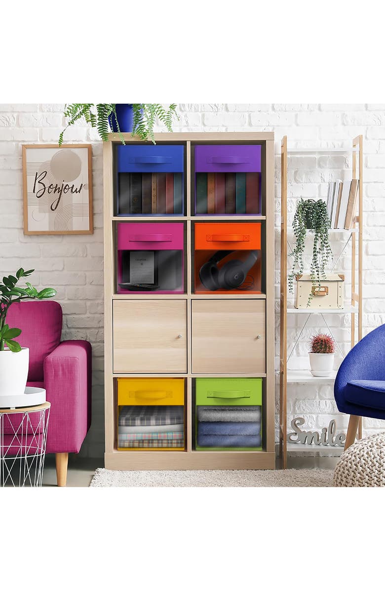 SORBUS 6-Pack Window Storage Cubes, Alternate, color, Multicolored