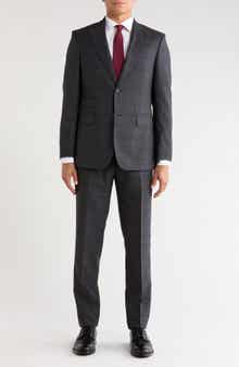 Plaid Wool Blend Peak Lapel Suit