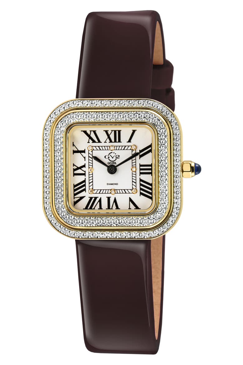 Bellagio Diamond Swiss Bracelet Watch, 30mm, Main, color, BURGUNDY