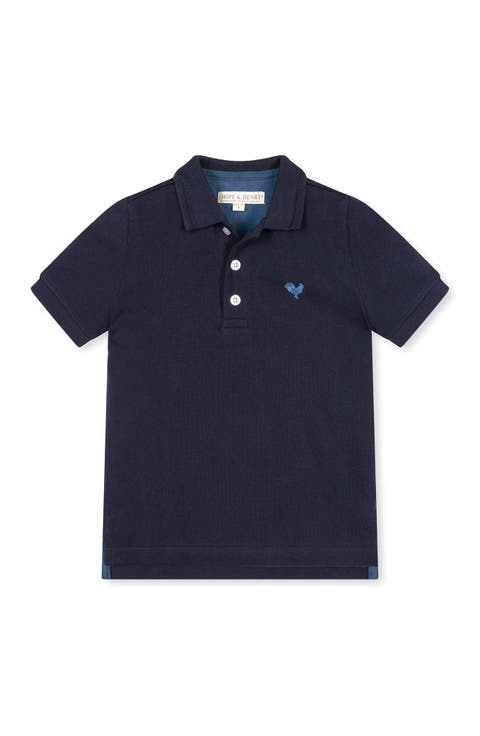 Kids' Organic Short Sleeve Knit Pique Polo Shirt