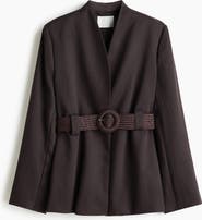 H&M Belted Lapelless Blazer