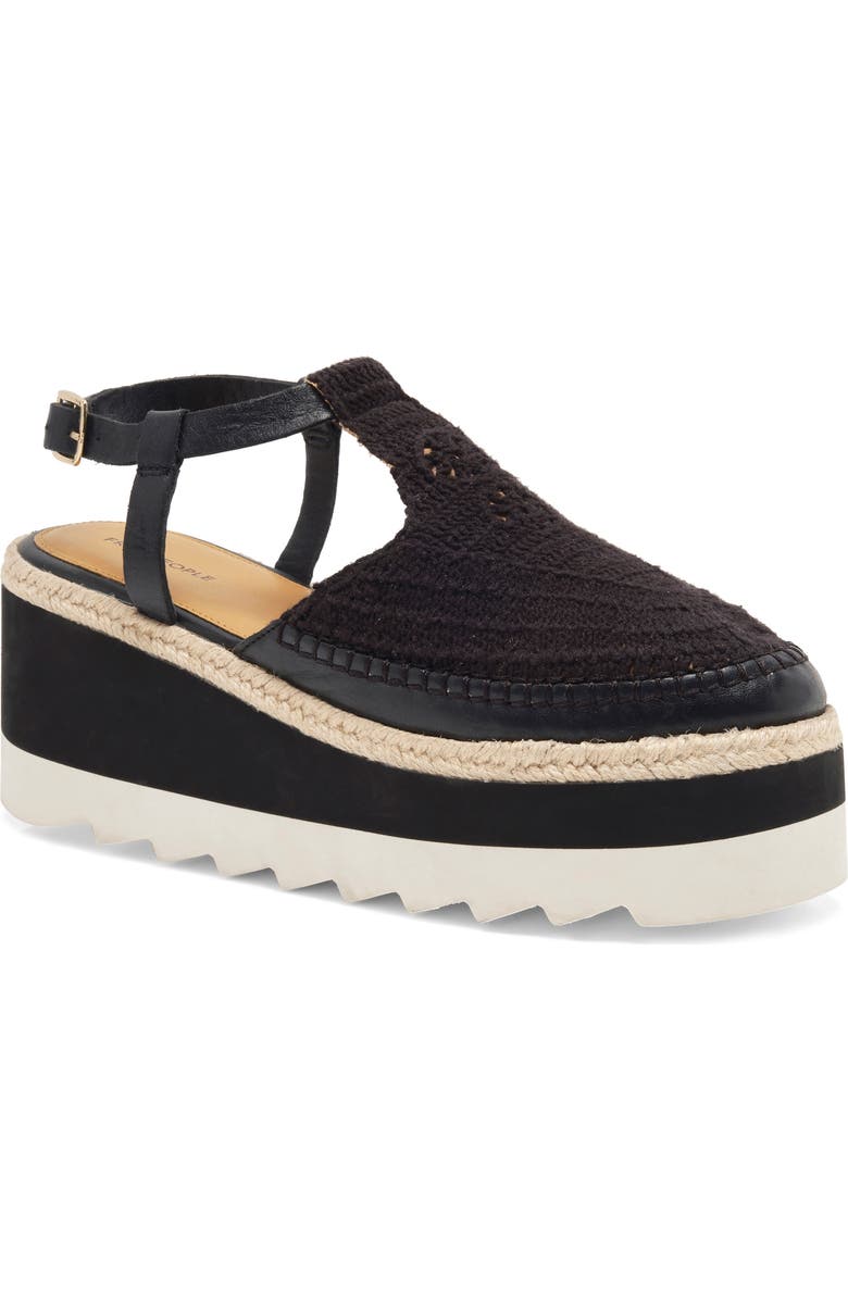 Free People Morning in Mykonos Platform Wedge, Main, color, Black