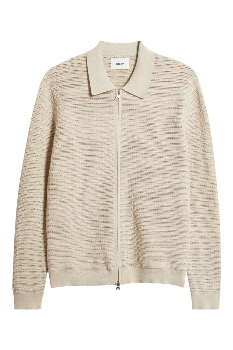 Gustav 60016 Zip Cardigan, Alternate, color, IVORY MOULINE