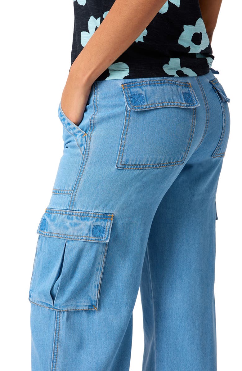 Sanctuary Reissue High Waist Wide Leg Cargo Jeans, Alternate, color, Sun Drench