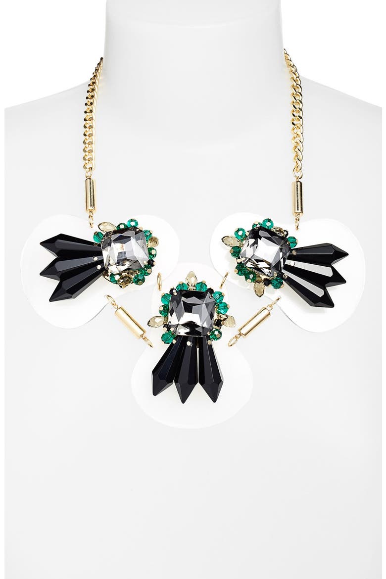 Art Deco Crystal Necklace, Alternate, color, BLACK