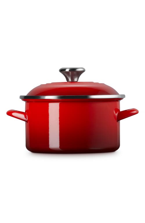 Le Creuset Enameled Stainless Steel Petite Stock Pot In Cerise
