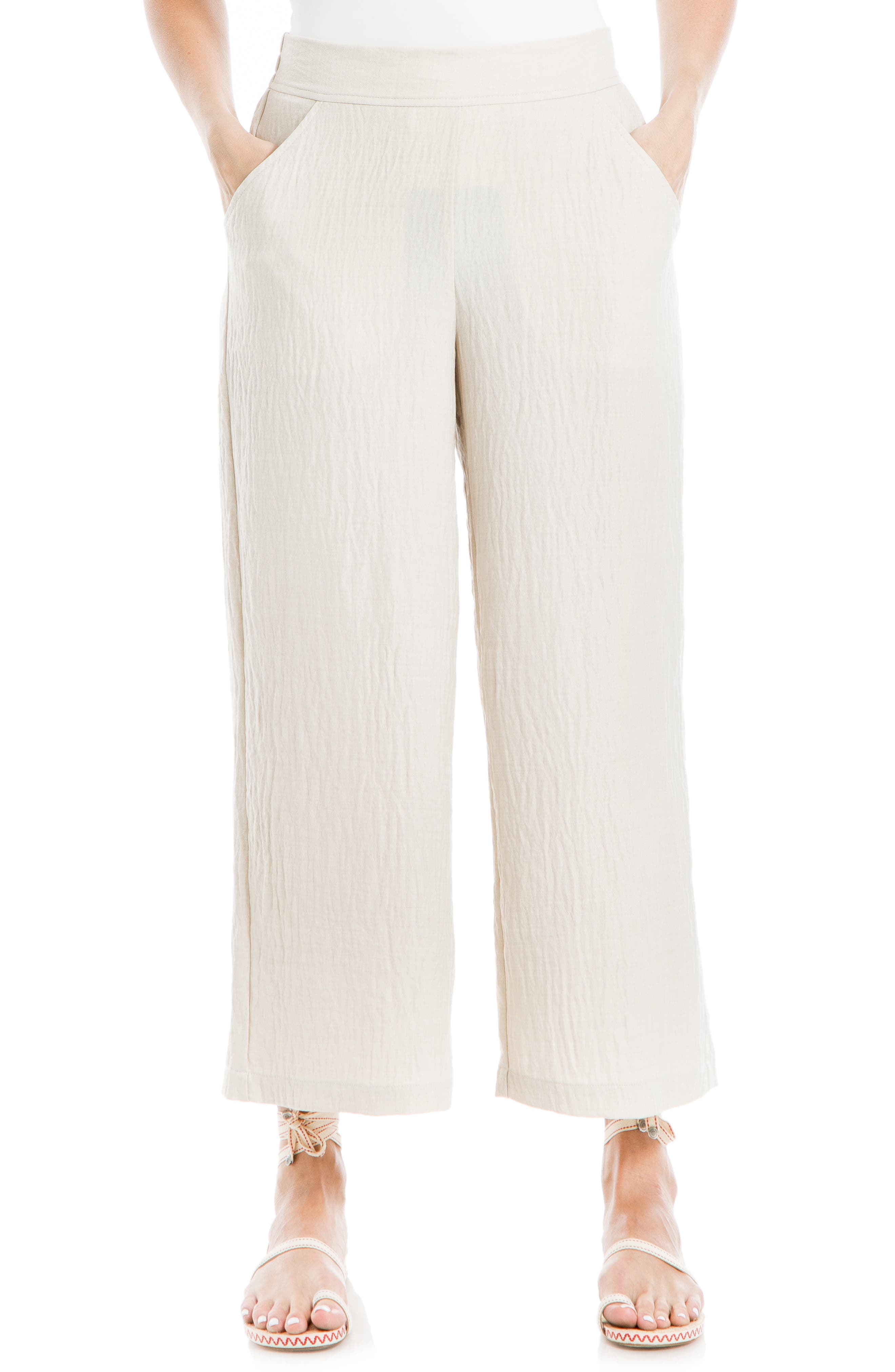 MAX STUDIO Textured Wide Leg Pants