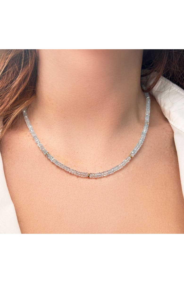 The Lovery Fine Jewelry Blue Topaz Bead Necklace, Alternate, color, Blue Topaz