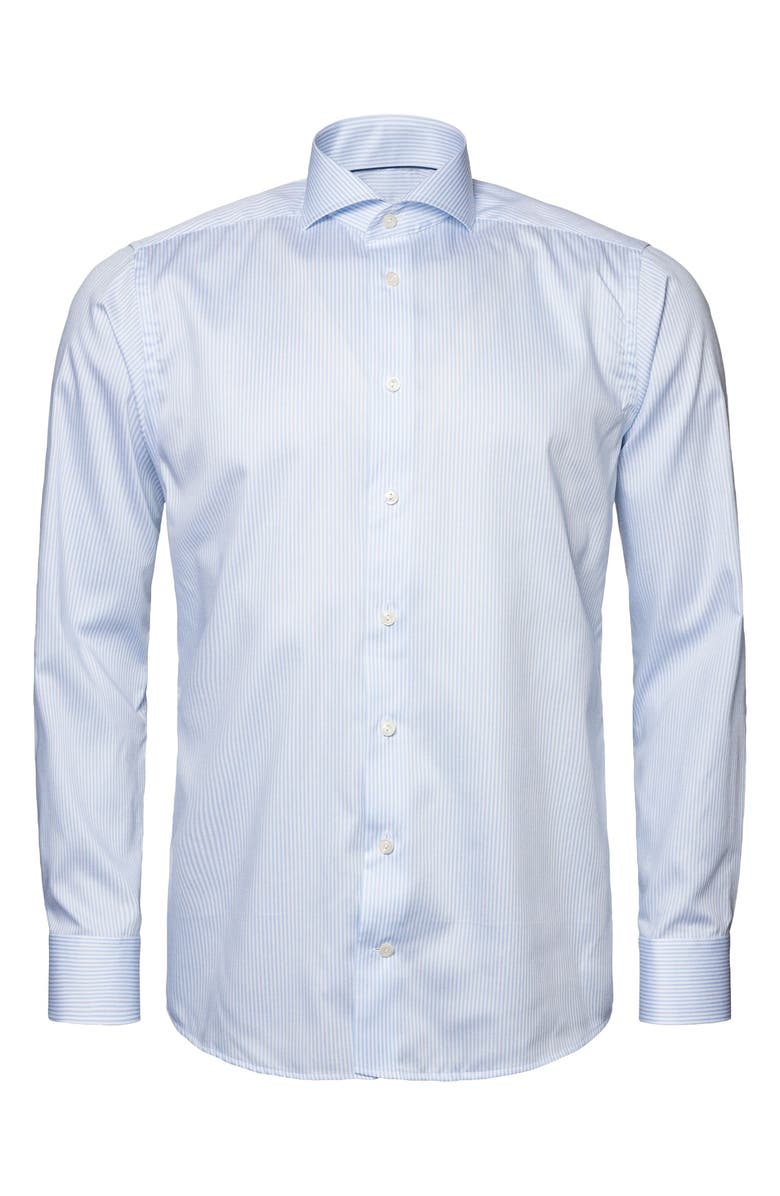 Eton Contemporary Fit Striped Cotton Twill Dress Shirt, Alternate, color, 
