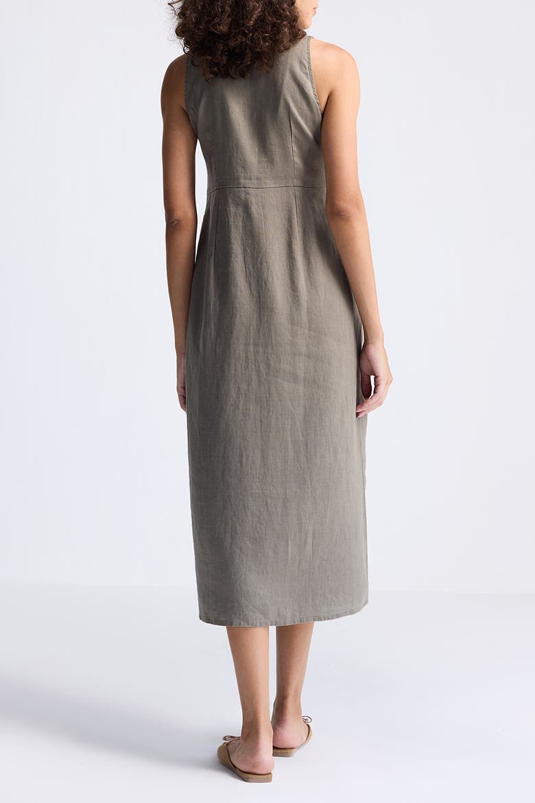 Straight Dress with Front Slit, Alternate, color, Dark Green