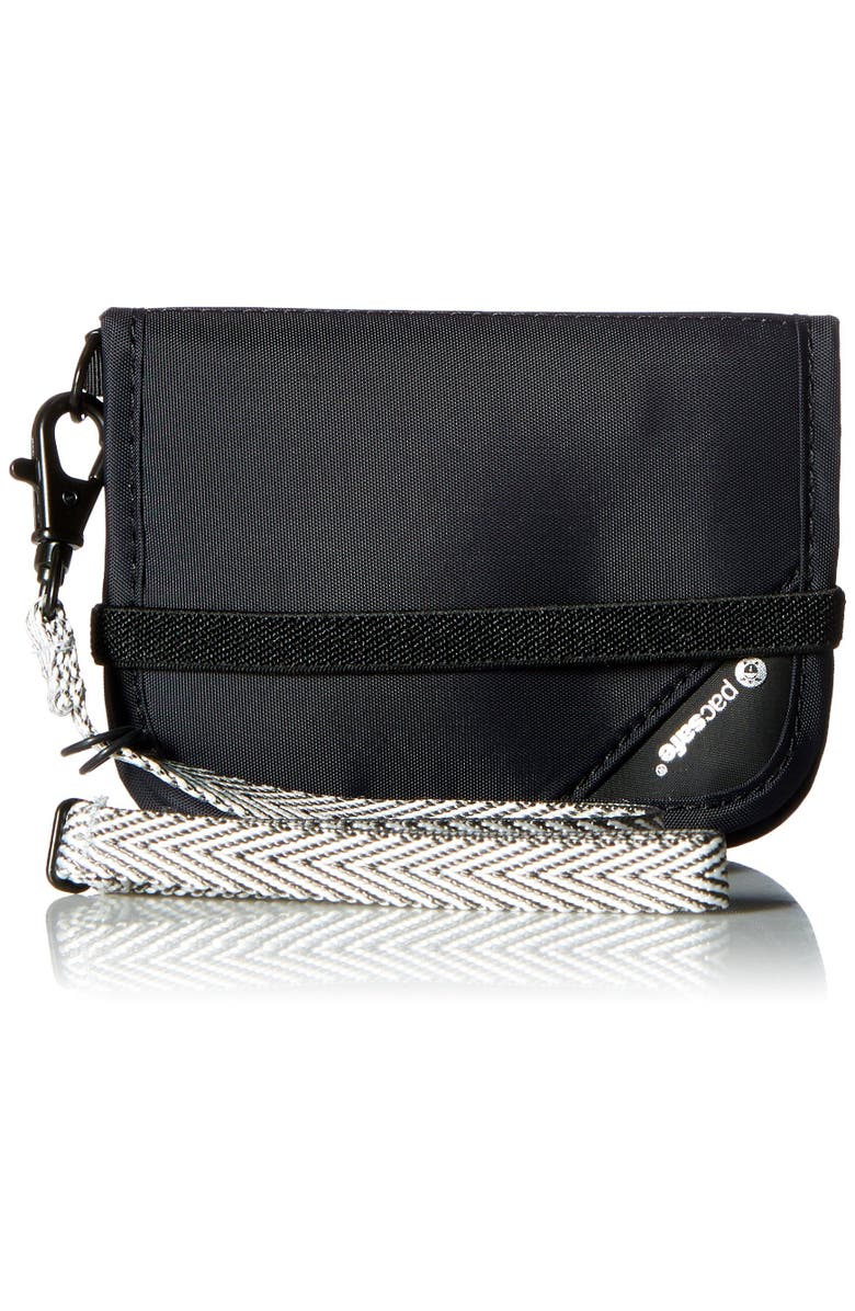 PACSAFE RFIDsafe V50 Anti Theft RFID Blocking Compact Wallet Black, Alternate, color, Black